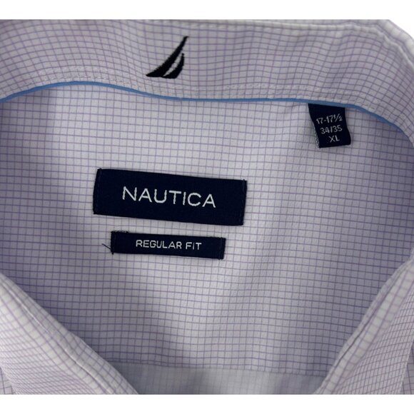Nautica‎ Mens Regular Fit, Lavender,  Long Sleeve Dress Shirt XL - Picture 4 of 7